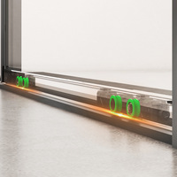Porte de douche minimaliste en verre trempé avec cadre, durable et écologique, coulissante, pour usage hôtelier