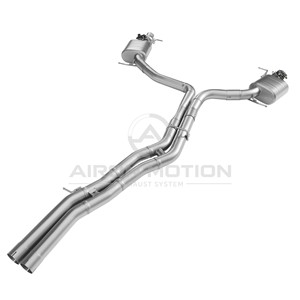 Système d'échappement double quadruple Valvetronic arrière central parfaitement compatible avec <span class=keywords><strong>Audi</strong></span> RSQ8/<span class=keywords><strong>SQ8</strong></span>, en acier inoxydable 304 sur mesure, poli miroir, épaisseur 1,5 mm - Product Image 4