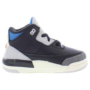 For 3 <b>Retro</b> Infant Toddler Shoes Black Chile Red Neutral Grey PU Upper Breathable Mesh Lining <b>Cushioning</b> Basketball Style - Product Image 3