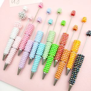 قلم حبر جاف من البلاستيك الكامل B7039 ، حبة مبهرجة يدوية ، هدية مكتب من حجر الراين الملونة الإبداعية سهلة الاستخدام - Product Image 4