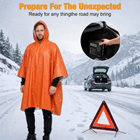 Convient à tous les types de corps, poncho de survie en Mylar unisexe pour adultes, réutilisable pour la randonnée et le camping en plein air