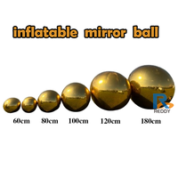 Boule miroir géante d'extérieur en PVC, ballon publicitaire gonflable pour décorations de fête, grosse boule miroir en PVC