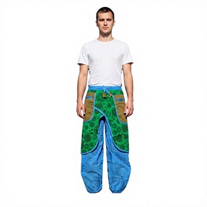 New Trendy Eco-Friendly Vintage Winter Premium 100% Cotton <b>Trousers</b> <b>Elastic</b> <b>Waist</b> Enzyme Wash Breathable Loose Fit All-Day Wear - Product Image 1