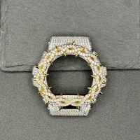 Boîtier de montre en laiton avec griffes serties de moissanite VVS, style Hip Hop de luxe, pièces de rechange pour hommes, pour DW6900, vente en gros