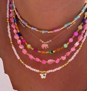 Collana di fascino estivo Boho madreperla conchiglia di perle perline di perline in acciaio inossidabile Charm Choker Design i tuoi gioielli personalizzati - Product Image 5