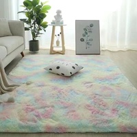 Tapis moderne en peluche à poils longs pour chambre d'enfant, chambre d'enfant et salon, polyester, fabriqué à la machine pour la maison, le camping, l'étude et la prière.