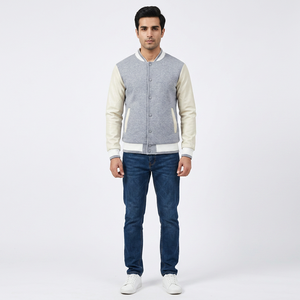 University Varsity Jacket Men Women New Vintage Style All-Match Sports Streetwear Top <b>Covered</b> <b>Button</b> Closure Winter Stand Front - Product Image 1