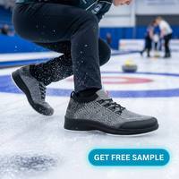 Chaussures de curling abordables avec glissière en téflon de 1/16 po et grip en caoutchouc antidérapant pour débutants et entraînement en club