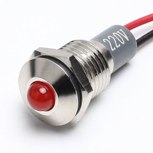 Bán Buôn 6Mm/8Mm/12Mm LED Kim Loại Chỉ Số Ánh Sáng Với Dây Màu Đỏ Màu Xanh Lá Cây Màu Vàng Màu Xanh Trắng Không Thấm Nước Tín Hiệu Ánh Sáng - Product Image 6