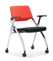 Chaise de formation pivotante moderne en plastique, siège ergonomique pour conférences avec tablette d'écriture, roulettes en nylon, certifiée BIFMA, mobilier de salle de classe
