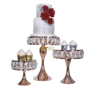 婚礼道具装饰铁蛋糕架家居装饰派对水晶托盘金属甜点展示台