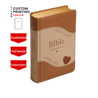 Vente directe usine : Bible catholique anglaise portable en PU, personnalisée avec textes religieux imprimés en couleur sur papier fin