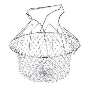 Cesta de Cocina de Acero Inoxidable 304, Plegable, Ecológica, para Escurrir, Colar, Freír y Cocinar al Vapor, Herramienta de Cocina para Alimentos Fritos - Product Image 4