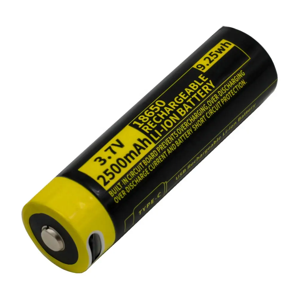 3.7V 2500mAh 3500mAh 18650 Rechargeable Battery USB Battery FOR flashlight battery
