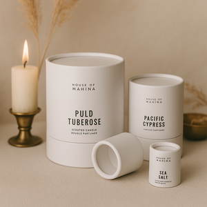 บรรจุภัณฑ์หลอดกระดาษแข็งรีไซเคิลได้สำหรับน้ำหอม บรรจุภัณฑ์หลอดกระดาษคราฟท์ใส่เกลือทะเล กล่องทรงกระบอกสำหรับเทียนหอมแบบกำหนดเอง - Product Image 4