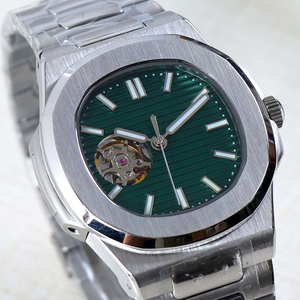 Montre personnalisée DIY sans logo, mouvement automatique NH38, montres mécaniques pour hommes, bracelet de luxe, cadran ajouré NH38, étanche - Product Image 3