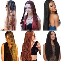 Vente en gros Micro Zizi synthétique Tresses au crochet Extensions de cheveux fins bouclés droits pour le tressage