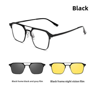 Ultraleichte Reintitan-Sonnenbrillenfassung 9910 Douyins Beliebte Blaue Nachtsicht-Polarisations-Dreifachbrille mit TAC-Gläsern - Product Image 6