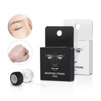 Fil de traçage microblading pré-encré noir et blanc de 10 m pour maquillage permanent des sourcils, règle de traçage des sourcils