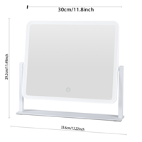 Miroir de Maquillage de Poche LED Tactile Illuminé Haute Définition avec Fonction Grossissante et Personnalisable pour la Beauté Féminine