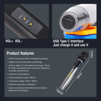 Ensemble de microphones sans fil dynamiques de haute qualité ZQS1m501, micro portable pour utilisation en direct/à domicile/sur scène avec fonction d'annulation du bruit