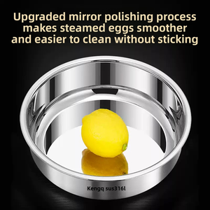 Tigela de Aço Inoxidável Reforçada de Grau Alimentício com Tampa para Cozinhar Ovos e Arroz no Vapor, Cozinhar Legumes no Vapor, Tigela Dedicada - Product Image 3