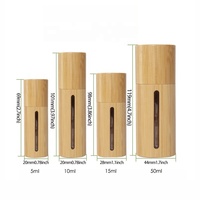 Vente en gros emballage cosmétique 5ml 10ml 15ml 50ml tube d'huile à bille en bambou bouteilles de déodorant bouteille de parfum à bille roulante