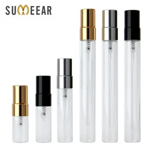 Flacons Échantillons de Parfum SUMEEAR en Verre Transparent Plat avec Bouchon Plat 2ml 3ml 5ml 10ml Atomiseur Vaporisateur Fioles de <span class=keywords><strong>Test</strong></span> - Product Image 1