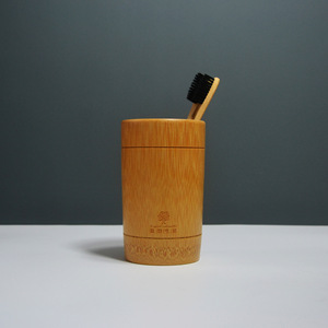 Bamboo Toothbrush Cup Set Minimalist EcoFriendly Hotel Bathroom Supplies - Product Image 2
