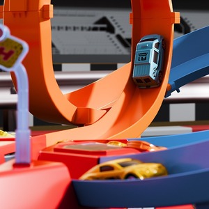 Dropshipping Shopify Racing Stunt Track Set Steering <b>Wheel</b> Control Electric 360 Loop Cars Adventure Gift - Product Image 3