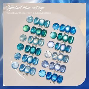 Collection de vernis à ongles gel œil de chat JTING TPO Hema Free Design 12 couleurs Tyndall Blue Cat Eye Gel Polish OEM 15ml, fournitures pour salon - Product Image 3
