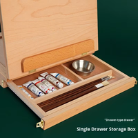 Chevalet d'art portable réglable en bois de hêtre écologique avec tiroirs de rangement et palette pour la peinture