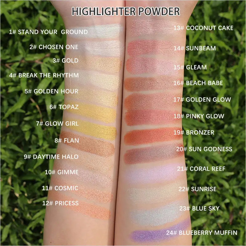 Ochain Tùy Chỉnh Vegan Khuôn Mặt Trang Điểm Nhãn Hiệu Riêng Kem Ép Bột Highlighter Đường Viền Blush Palette