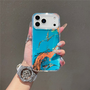 IMD mạ điện hạt đá cẩm thạch TPU PC trường hợp điện thoại di động cho Iphone 17 Pro Max 17 không khí 16 15 cứng PC trường hợp - Product Image 4