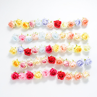 Grenzüberschreitende moderne handgemachte kleine Rosenköpfe aus Seidenstoff – DIY-Kunstblumen für Hochzeitsfotografie und Dekoration