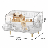 Cage à hamster personnalisable de luxe pour hamster syrien, en acrylique, grand espace, vue transparente, durable, pour petits animaux