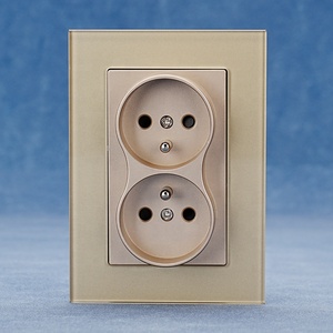 Enchufe de tierra de pared de la UE 250V 16A Francia Panel de vidrio manipulado Enchufe doble 2P + T Enchufe de pared - Product Image 6