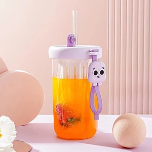 <span class=keywords><strong>Borraccia</strong></span> con Cannuccia per Estrazione a Freddo, Design Coreano in <span class=keywords><strong>Vetro</strong></span> da 500ml, Ecologica, Personalizzabile, Portatile, per Bambini, Ideale per il Ritorno a Scuola - Product Image 4