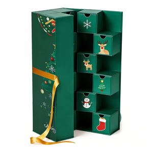 Vente en gros <span class=keywords><strong>d</strong></span>'usine : Boîte de calendrier de l'Avent de luxe magnétique, vide, 24 jours, avec ruban - Product Image 4