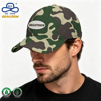 Fábrica de Gorras con Certificación BSCI, Gorra de Béisbol con Estampado de Camuflaje Personalizado OEM con Logotipo Ovalado Privado para Campamento y Uso al Aire Libre