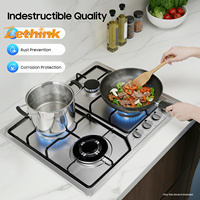 Cuisinière à gaz en acier inoxydable ZT-065-01, 4 brûleurs, avec allumage électrique et système de sécurité anti-extinction de flamme, pour usage domestique