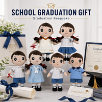 Poupée en peluche personnalisée de 35 cm pour uniforme scolaire, cadeau souvenir de remise de diplôme, OEM ODM