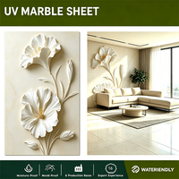 Panneau mural en feuille de marbre UV haute brillance, imperméable et facile à nettoyer pour la décoration intérieure des bureaux et des maisons