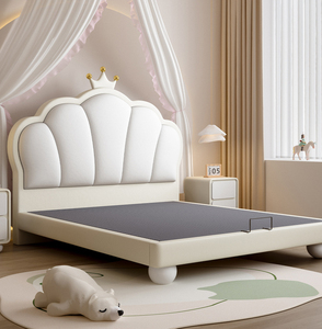 Letto Principessa Moderno in Pelle Rosa <span class=keywords><strong>per</strong></span> Cameretta Bambini, Letto a Castello, Letto Matrimoniale e King Size, Culla Lussuosa <span class=keywords><strong>per</strong></span> Arredamento Appartamento - Product Image 5