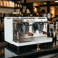 Machine à café professionnelle à grande capacité, résistante, pour usage commercial, 2 groupes, semi-automatique, machine à expresso