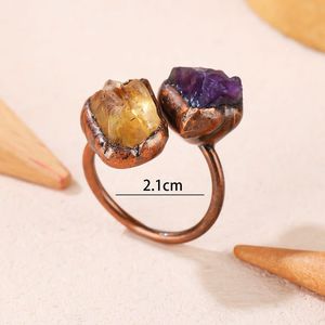 Bagues de luxe faites à la main en pierre naturelle et cristal irrégulier, style rétro, bijoux de mode pour mariage, fiançailles, fêtes et cadeaux - Product Image 6
