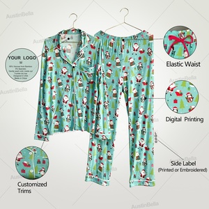 Vêtements de nuit en bambou pour femmes de haute qualité, personnalisés, à manches courtes, nouveaux imprimés, confortables, vêtements de détente et de maison pour femmes - Product Image 2