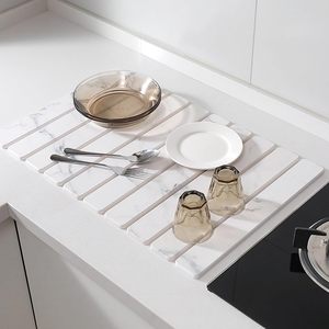 Tapis de séchage en pierre super absorbant 24*16 pouces, séchage rapide, pliable, pour salle de bain, comptoir de cuisine, tapis en pierre diatomée - Product Image 4