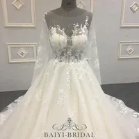 Vestido de noiva plus size, vestido de noiva feito sob encomenda com cristais dourados, transparente, manga comprida, vestidos femininos