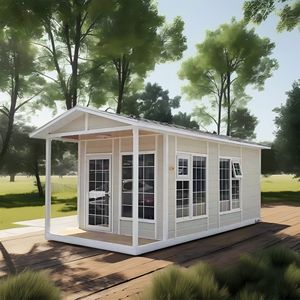 Maison préfabriquée certifiée CE, maison mobile, extérieur en bois grainé, porte de sécurité en acier, salle de bain de luxe, utilisation hôtelière, directement de l'usine, livraison rapide - Product Image 2